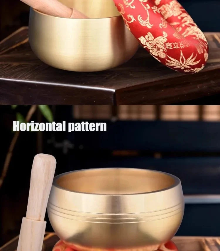 Copper Singing Bowl Buddhism Meditation Sound Healing Sound Bowls Tibetan Original Nepal Singing Bowl Yoga Musical Instruments - AMULET RING STORE