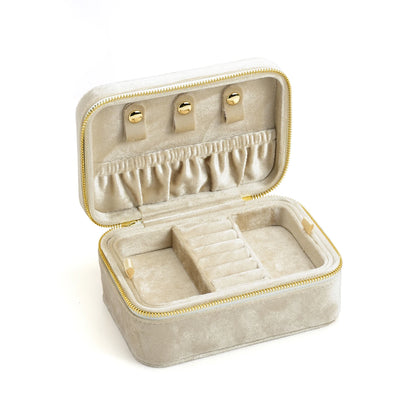 TAIMY Personalized Velvet Jewelry Box Double Layer Design High Capacity Travel Ring Necklace Earrings Jewellery Organizer - AMULET RING STORE