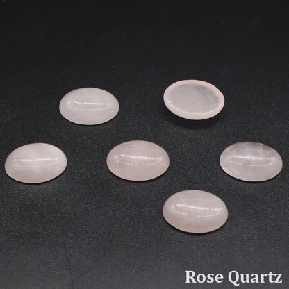 5pcs/Lot Natural Crystals Stone Oval Cabochon Beads Flat Back Cab Cameo DIY Ring Pendant Necklace Jewelry Making Accessories