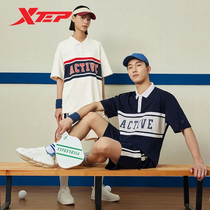 Xtep Knitted Suit For Men And Women 2024 Summer Fashion Sports Suit Soft Quick-Drying  Leisure  Comfortable Suit 8762276A0102