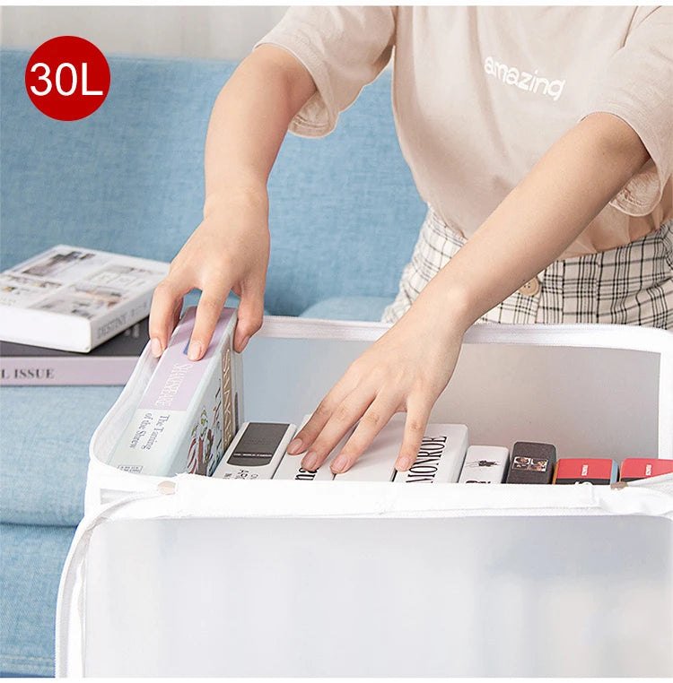 1Pcs Folding Large Capacity Quilt Clothes Storage Boxes Suit Coat Clothing Waterproof Dust-proof Bedroom Organizer Accessories - AMULET RING STORE