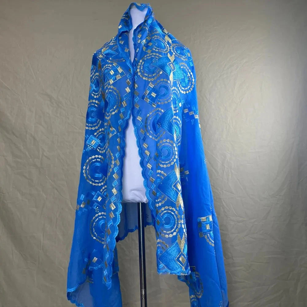 Sale 2025 New Dubai Islam Embroidered Shawl Soft Wool Jersey Hijab for Muslim Women Long Style New African Net for Spring Summer - AMULET RING STORE