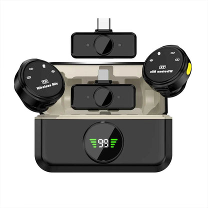 Basix Wireless Lavalier Lapel Microphone for iPhone iPad Android Outdoor live streaming Recording Interview with Magnetic Clip