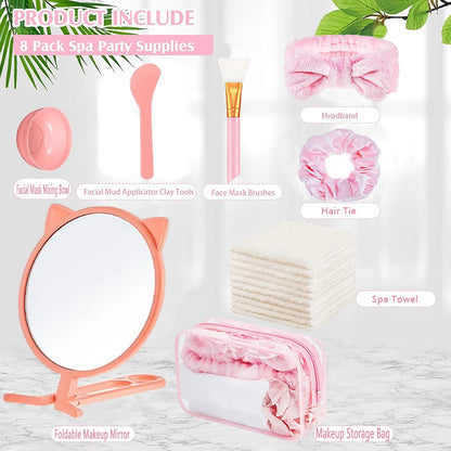 6-18 Sets Kids Pink Spa Party Supplies for Girls Makeup Sleepover Kit Spa Birthday Party Favors Supplies Gift for Children - AMULET RING STORE