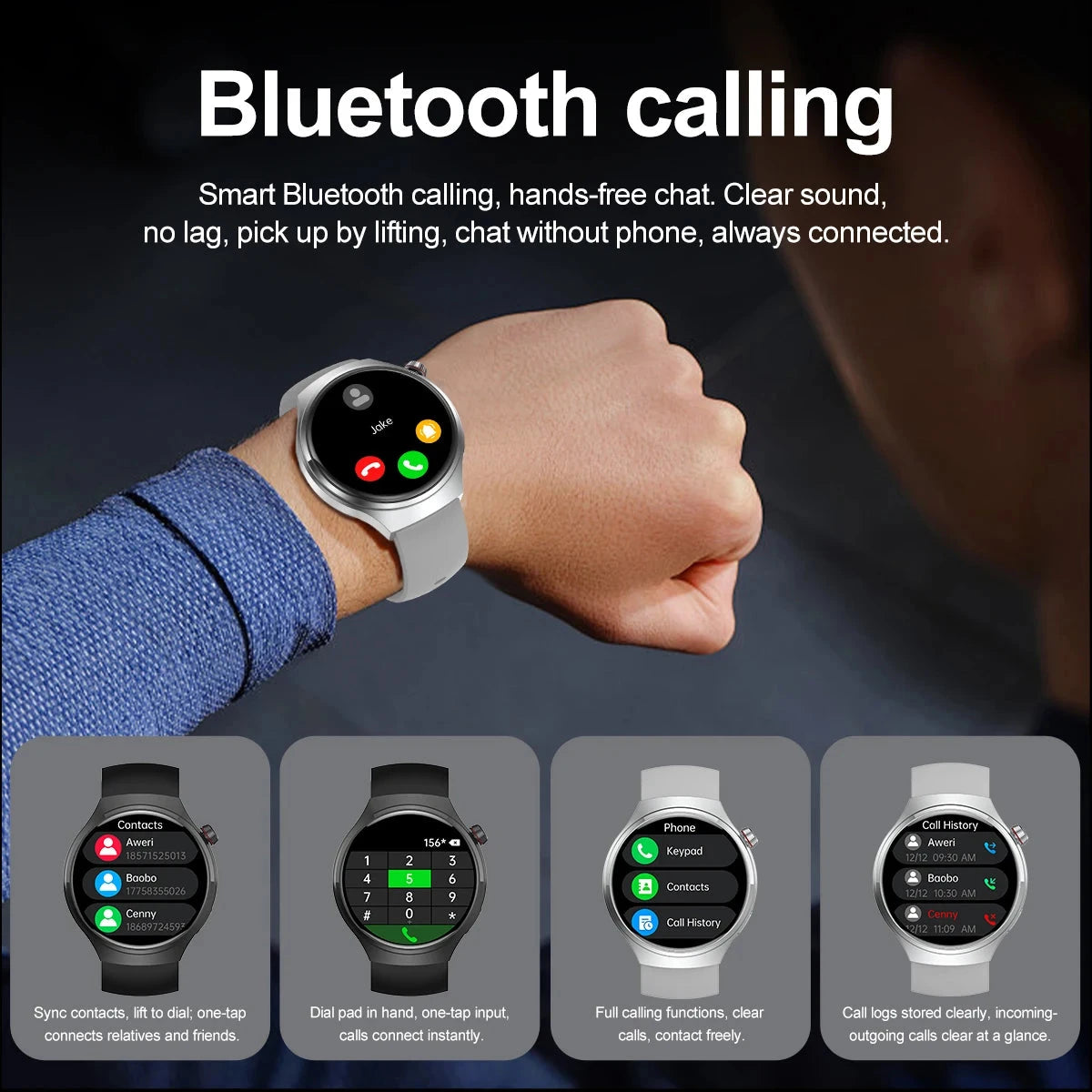 2025 New For HUAWEI GT Series Smart Watch Men AMOLED Screen Heart Rate Health Monitoring Bluetooth Call Business Smartwatch Man