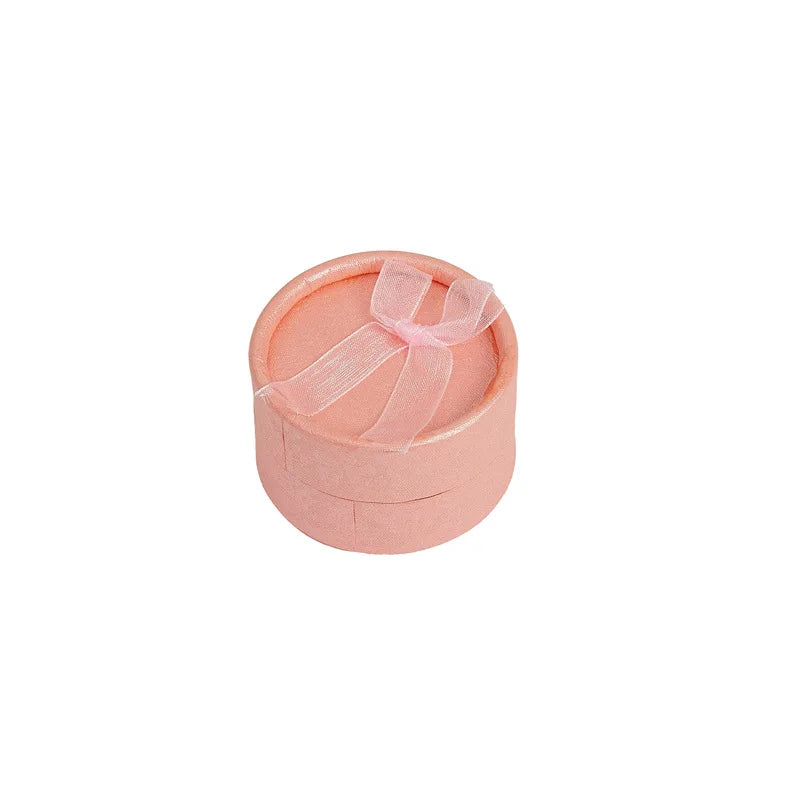 Small Bowknot Round Ring Box Jewelry Display Case Jewelry Storage Organizer Gift Packaging Box 5.5*3.5cm - AMULET RING STORE