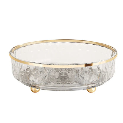 360° Rotating Condiment Rack Multi-functional Kitchen Condiment Round Storage Rack Plastic Transparent Fruit Bowl Container - AMULET RING STORE