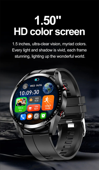 New Business Smart Watch Men 1.53 inch Full Screen Touch Multi Sport Mode ECG+PGG Sport Waterproof Bluetooth Call Smartwatches
