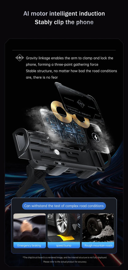 2-in-1 Car Wireless Charger Dual Coil Fold Screen Phone Fast Charging For Samsung Galaxy Z Fold 5 6 Air Vent Car Phone Holder