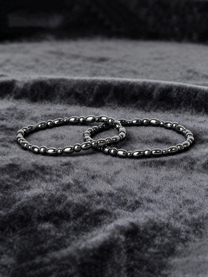 Hematite & Red Tiger's Eye Bracelet Men Natural Stone Cylinder Bead for Energy Protection Reiki Charm Courage Jewelry Women Gift