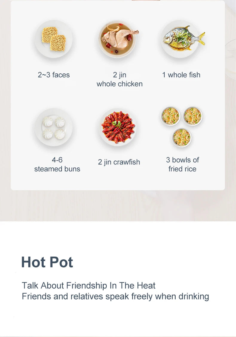 Electric Rice Cooker Multicooker Multifunction Pot Mini Hotpot Pan Soup Home Appliances for The Kitchen Pots Offers 1-2 People - AMULET RING STORE