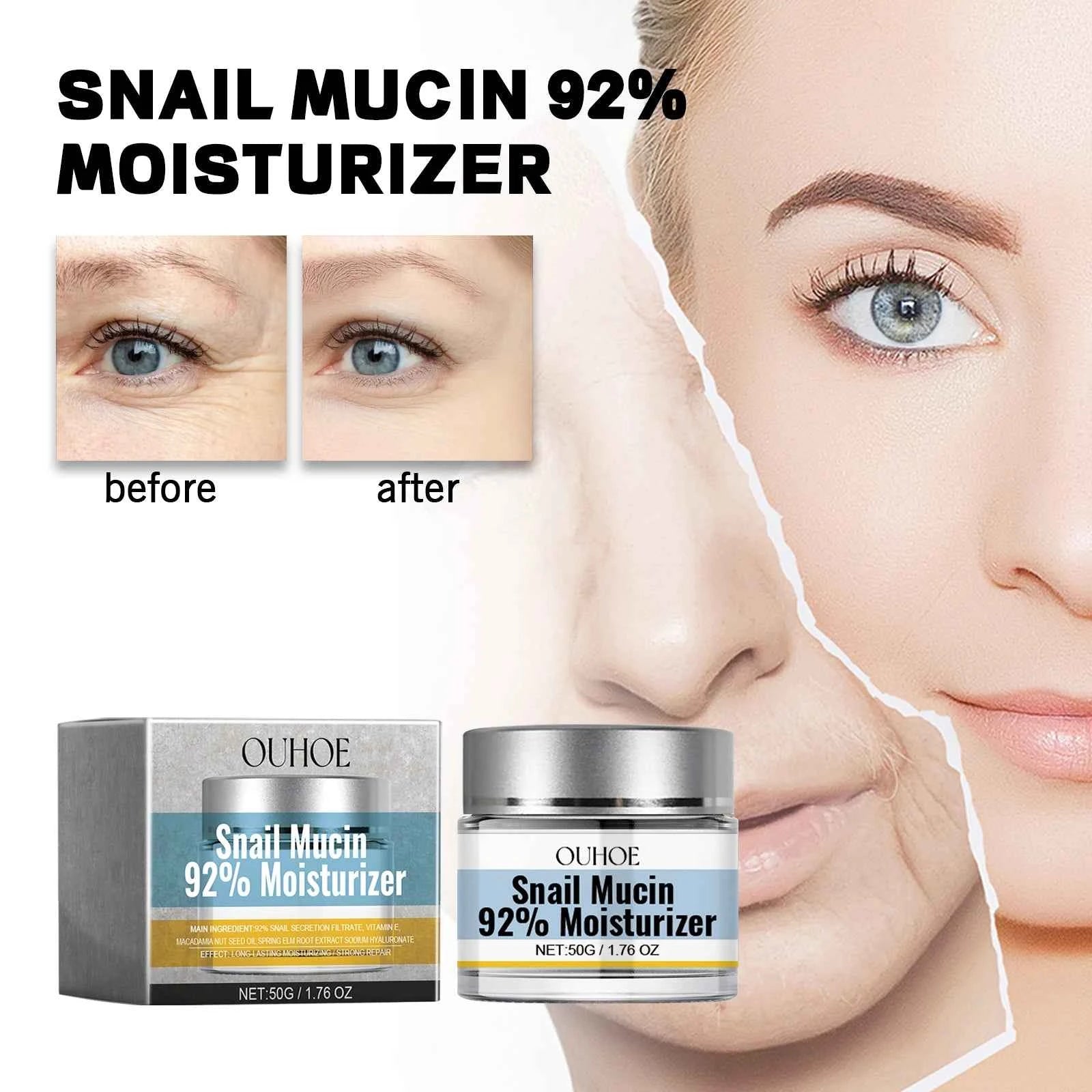 Snail Mucin Cream Argan Seed Oil Moisturizing Nourishing Repairing Lighten Fine Lines Lifting Firming Skin Care Day Cream