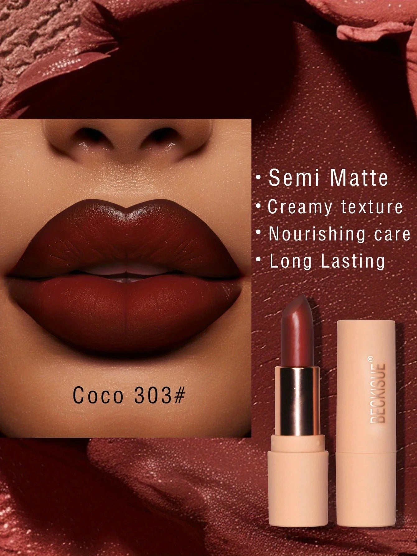 Coffee Velvet Lipstick - Luxurious Deep Nourishing Matte Finish Long-Lasting Waterproof Lip Color - AMULET RING STORE