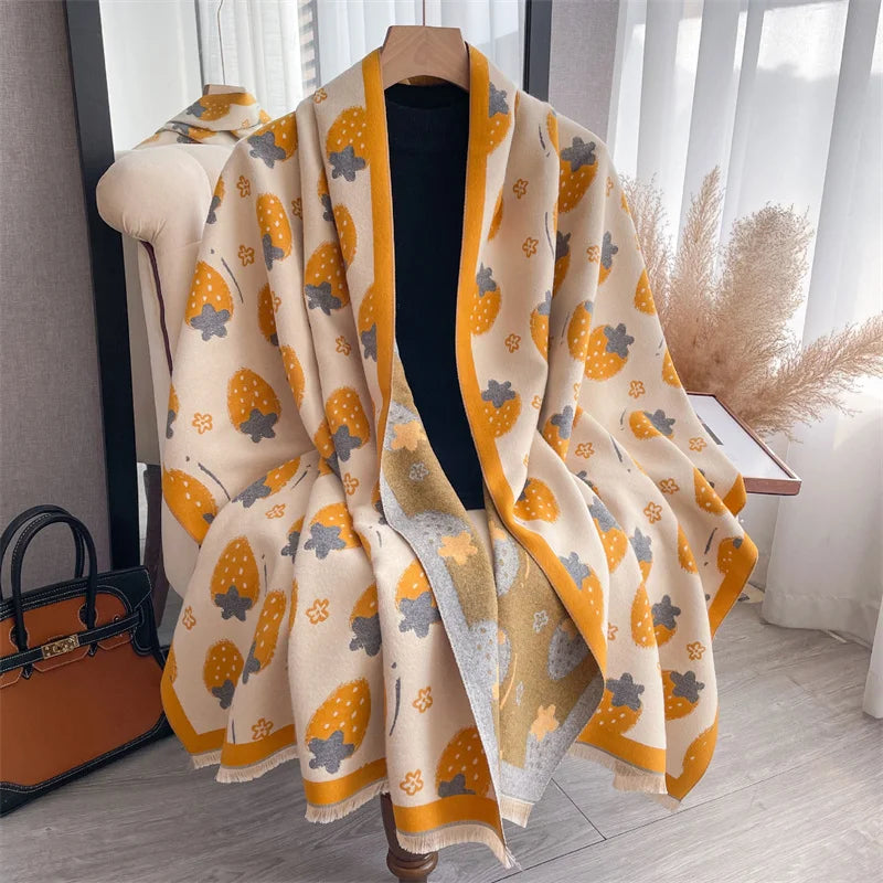 Cashmere Scarf for Women Thick Warm Winter Blanket Brand Female Luxury Quality Shawl Wrap Bufanda 2024 Poncho Echarpe Pashmina