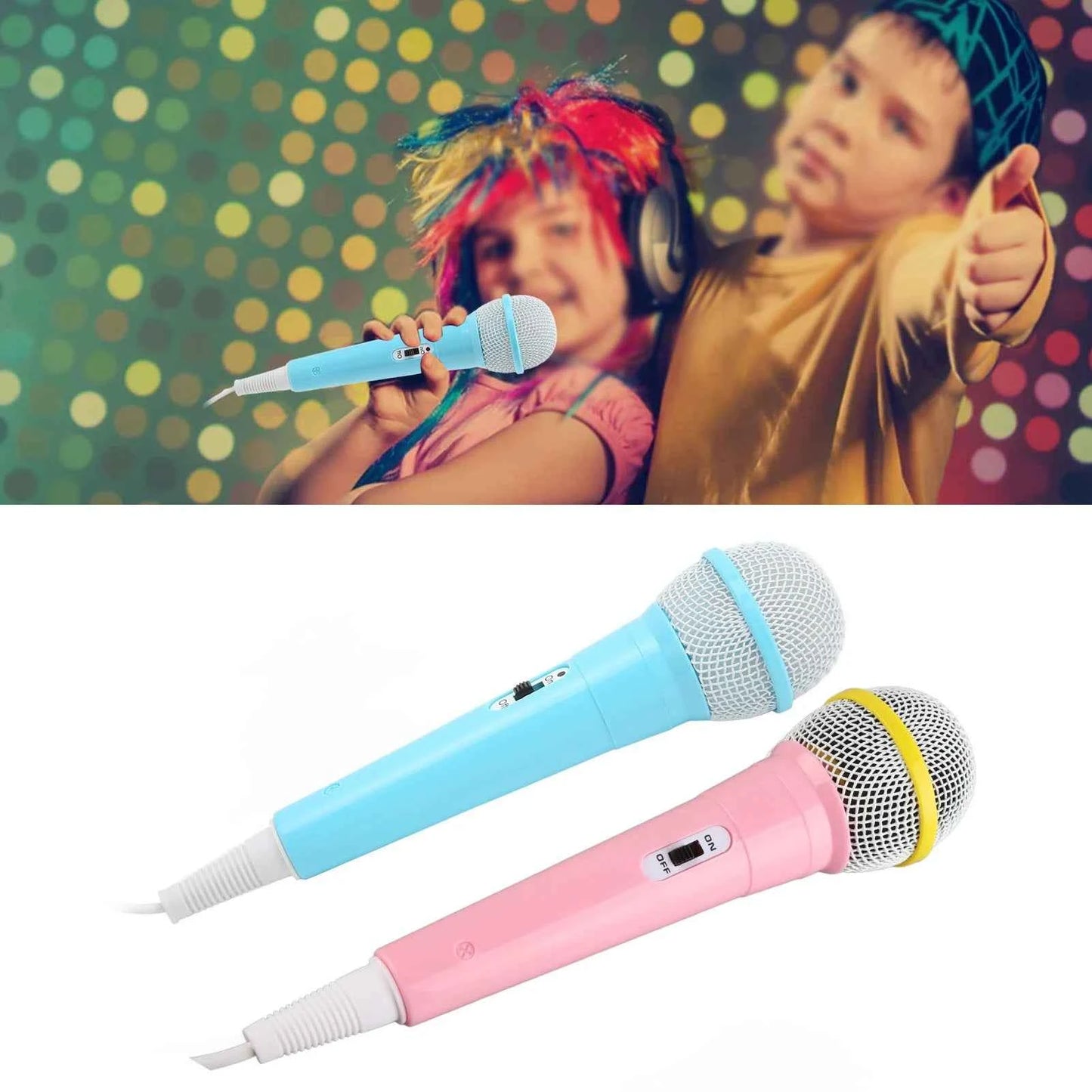 Child Singing Mic 3.5mm Plug Educational Low Distortion Clear Sound Kids Wired Microphone for Karaoke for Musical Instrument