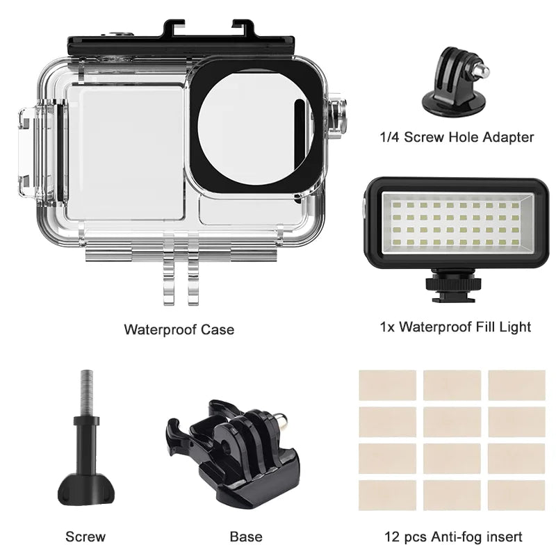 For DJI Osmo Action 4 Waterproof Case 40M Deep Diving Underwater Housing Shell for DJI Osmo Action 4 3 Action Camera Accessories - AMULET RING STORE