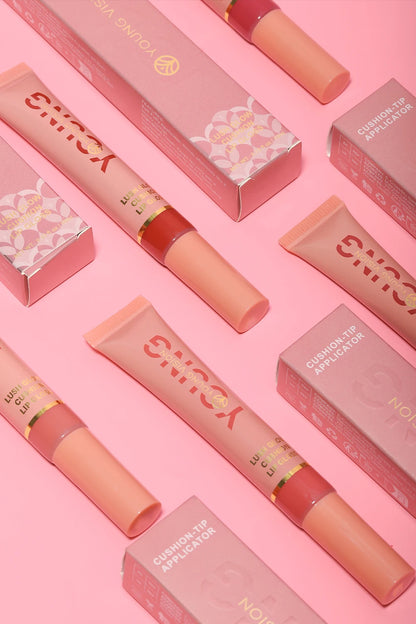 YOUNG VISION 6 color Liquid Water Brightening Lip Color Plush Brush Head Squeezing Lip Color Moisturizing Lip Glaze - AMULET RING STORE