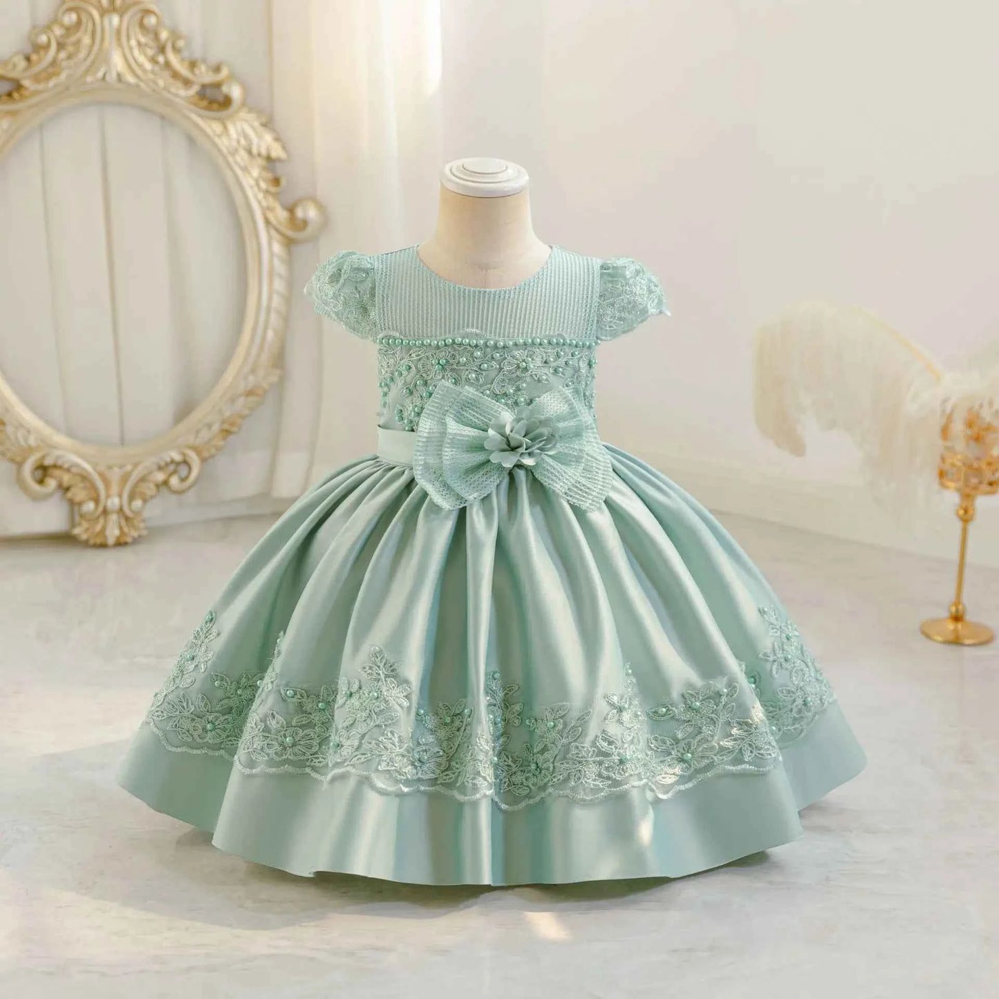 0-4Thildren's wear baby's first birthday party dress color matching gradient Lace Princess Baby Girl Christmas Party Prom Dress