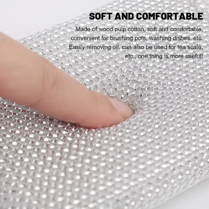 Steel Wire Cleaning Sponge Double Sides Dishwashing Sponges Reusable Kitchen Scouring Pad Household Clean Tool Washing Brush