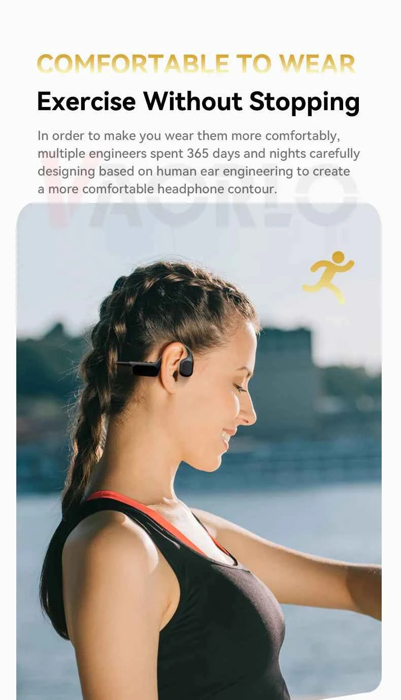Upgrades Bluetooth 5.4 Bone Conduction Wireless Headphones 30 Meters Depth IPX8 Waterproof Swimming Headsets 32GB RAM MP3 Player