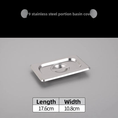 Stainl Steel Rectangular Covered Small Seasoning Box Food Container Thermal Rectangular Basin for Restaurant Kitchen - AMULET RING STORE
