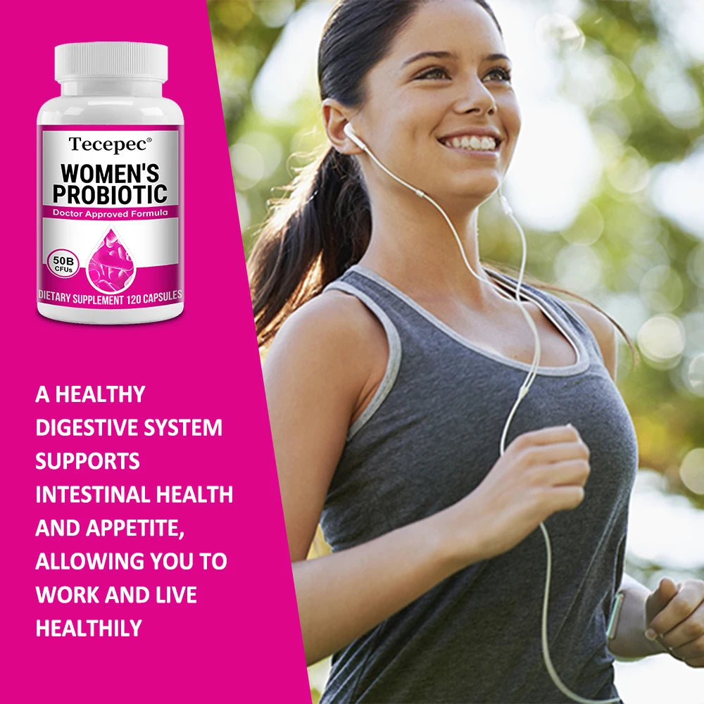 Women's Probiotic 50 Billion CFU, Cranberry Extract, Supports Digestion and Vaginal Health, Urinary Health, 120 Capsules - AMULET RING STORE