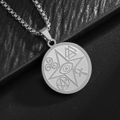 Seven Archangels Seal Necklace Pendant Solomon's Four-Word Seal Amulet Necklace