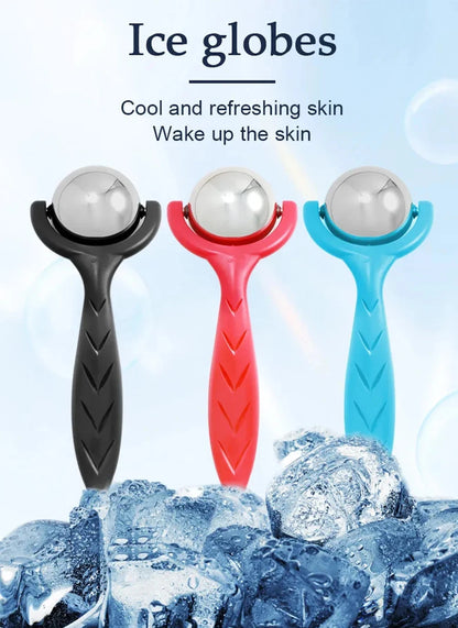Cold Massage Ball Roller Stainless Steel Facial Ice Globes Physical Therapy Ice Ball For Muscle Pain Relief Facial Body Massager