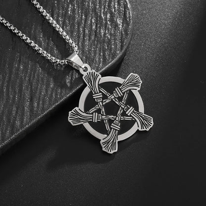 Stainless Steel 7 Archangel Seal Necklace Solomon Kabbalah Seal Pendant for Men Personality Charm Amulet Jewelry