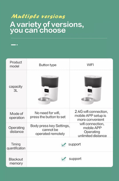 PAPIFEED cat automatic feeder dog fixed feeding machine cat food dog food wifi remote smart cat pet food dispenser - AMULET RING STORE