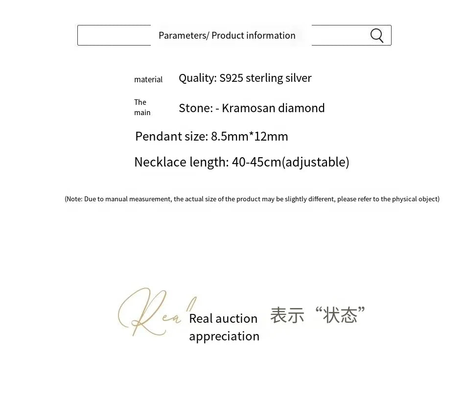 TEN CARATS 0.5-2CT S925 sterling silver Moissanite Women's Necklace Super Sparkly D Color VVS1 Pendant chain plated Jewelry - AMULET RING STORE