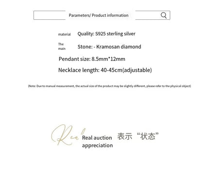 TEN CARATS 0.5-2CT S925 sterling silver Moissanite Women's Necklace Super Sparkly D Color VVS1 Pendant chain plated Jewelry - AMULET RING STORE