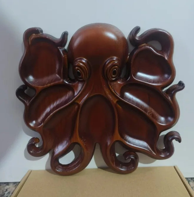 26*23*3cm natural wood Octopus Charcuterie Platter tray for food fruit salad baking dishes pans plates bowls home accessories - AMULET RING STORE