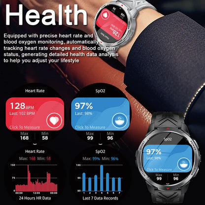 1100mAh Super Capacity Battery Military Outdoor Smart Watch Men 1.7inch Screen Compass Bluetooth Call 3ATM Waterproof SmartWatch