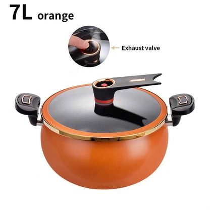 1 Piece Chubby Micro-Pressure Pot Household 7L Large Capacity 26cm Stew Pot Multi-Functional Non-Stick Pot Induction Cooker Gas Suitable