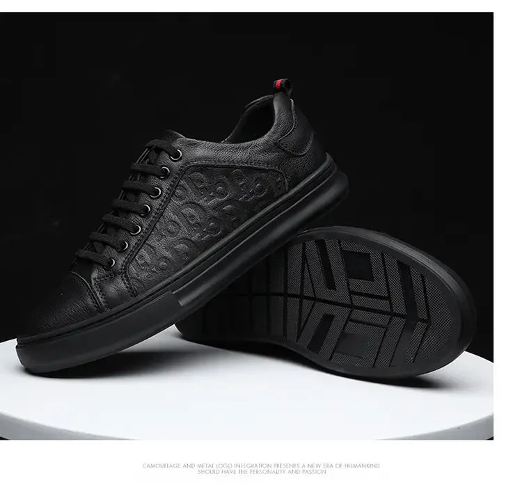 Leisure Shoes 2025 New Wear-resistant Fashion Shoes Anti-slip Anti-odor Leather Sports Thick Soles All Match Street Men's Shoes - AMULET RING STORE