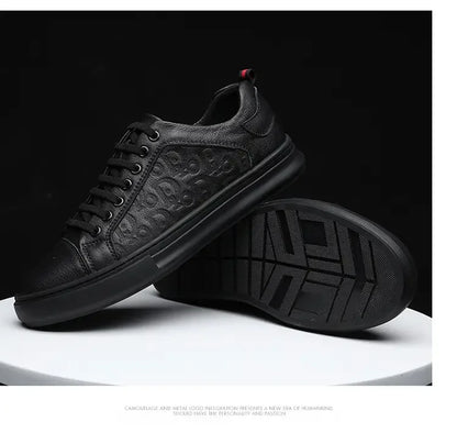 Leisure Shoes 2025 New Wear-resistant Fashion Shoes Anti-slip Anti-odor Leather Sports Thick Soles All Match Street Men's Shoes - AMULET RING STORE