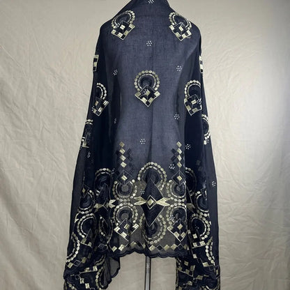 Sale 2025 New Dubai Islam Embroidered Shawl Soft Wool Jersey Hijab for Muslim Women Long Style New African Net for Spring Summer - AMULET RING STORE