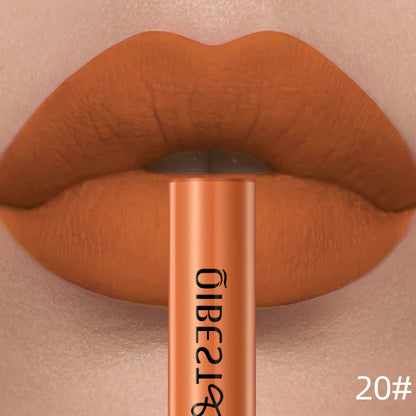QIBEST Matte Liquid Lipstick Waterproof Long Lasting Velvet Lip Gloss Tint Tube Matte Nude Pigment Red Lipgloss Lips Makeup - AMULET RING STORE