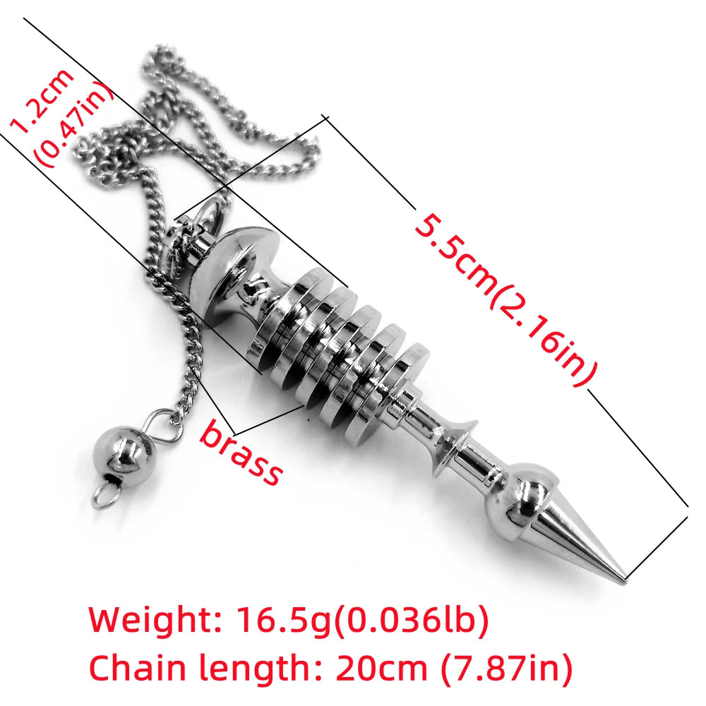 Bronze Metal Copper Spiritual Point Pendulum for Divination Healing Dowsing Wicca Balancing Pointed Cone Pendant Pendulum