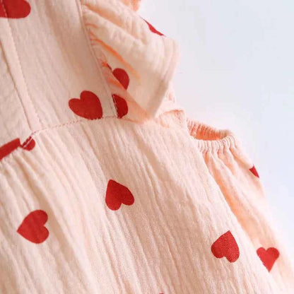 2025 Summer Women's New Sleeping Skirt 100% Cotton Crepe Wood Ear Edge Tank Top Skirt Love Belt Chest Cushion Home Dress Ladies