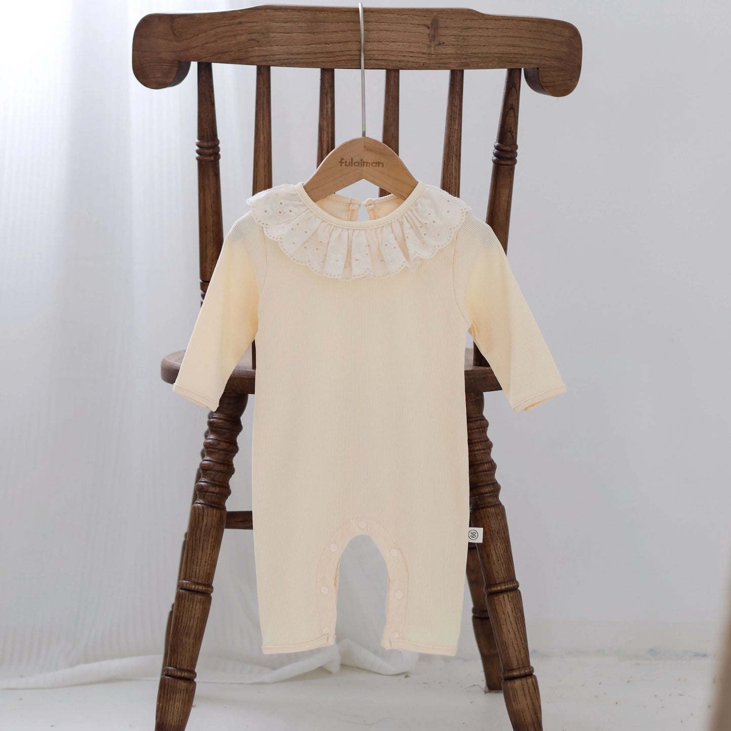 Spring and Autumn Baby Girl Solid Color Cute Doll Collar Long Sleeve Jumpsuit Baby Girl Autumn Jumpsuit - AMULET RING STORE