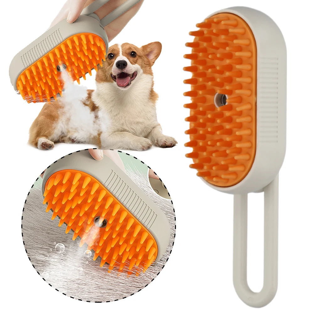1-5pcs Cat Steam Brush USB Electric Water Spray Kitten Pet Comb Silicone Dog Bath Massage Brush with Liquid Grooming Supplies - AMULET RING STORE