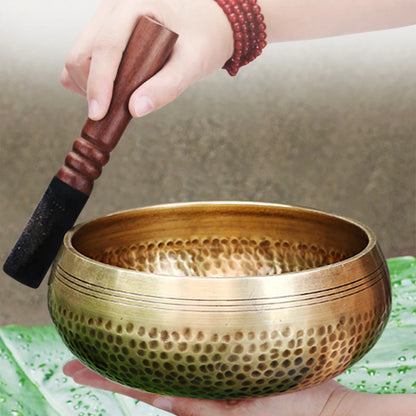 Nepal handmade Singing Bowl Tibet Buddha Sound Bowl Yoga Meditation Chanting Brass Chime Handicraft Music Therapy Tibetan - AMULET RING STORE