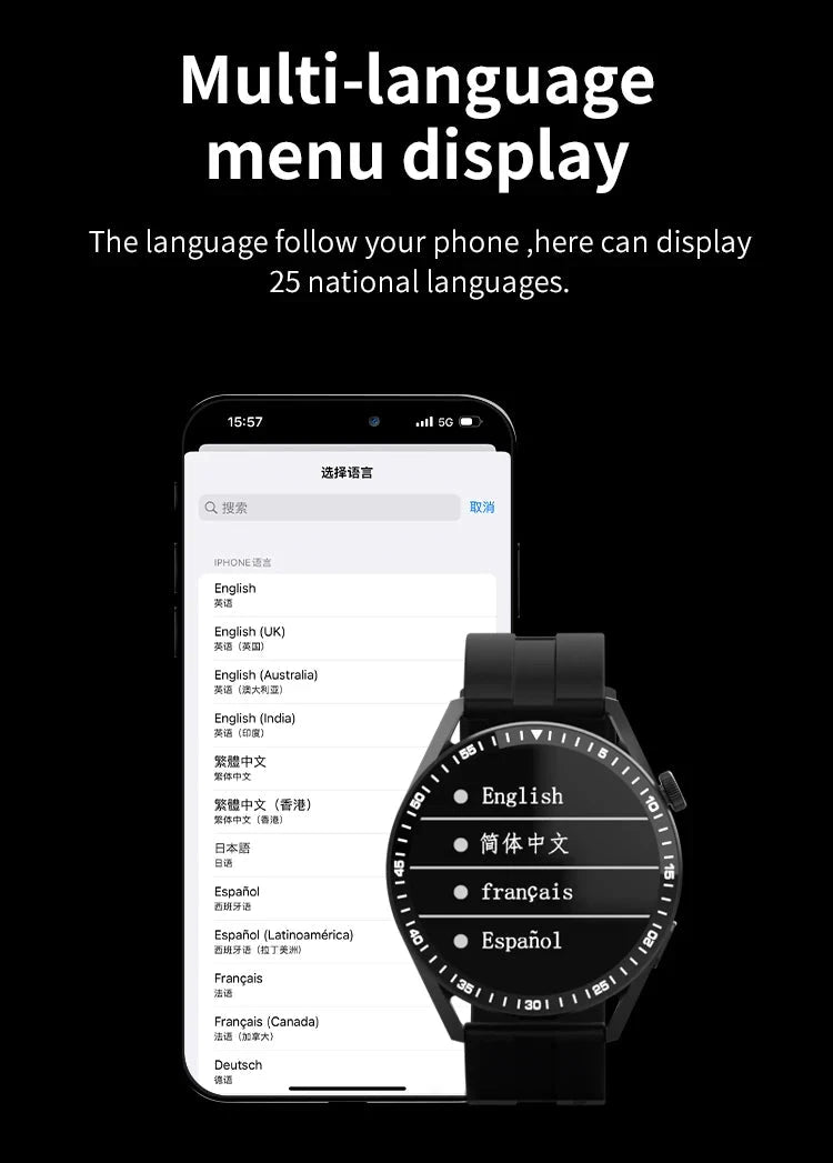 New For Men Women SmartWatch 1.61‘’ Amoled Phone Call Heart Rate GPS Tracker Sport Waterproof Smart Watch for IOS Android