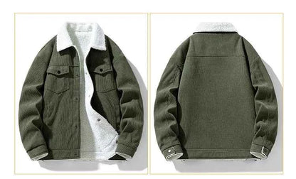 Men's Jackets and Coats Fashion Warm Corduroy Thick Coats 2024 Winter Fashion Men's Coats Down Jackets Men's Cotton Clothing