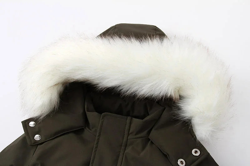 -30 Winter Baby Clothes Thicken Warm Jumpsuits Snowsuits Girl Boy Hooded Jacket Waterproof Rompers Ski Suits Kids Coat Outerwear - AMULET RING STORE