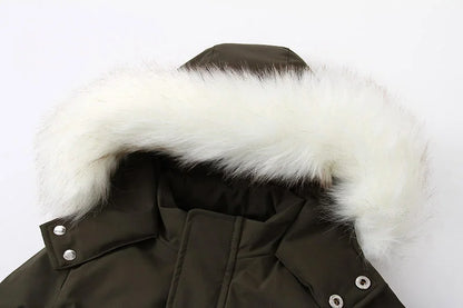 -30 Winter Baby Clothes Thicken Warm Jumpsuits Snowsuits Girl Boy Hooded Jacket Waterproof Rompers Ski Suits Kids Coat Outerwear - AMULET RING STORE