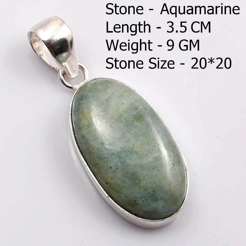 Genuine  Amaquarine  Pendant Hand Made Women Jewelry gift