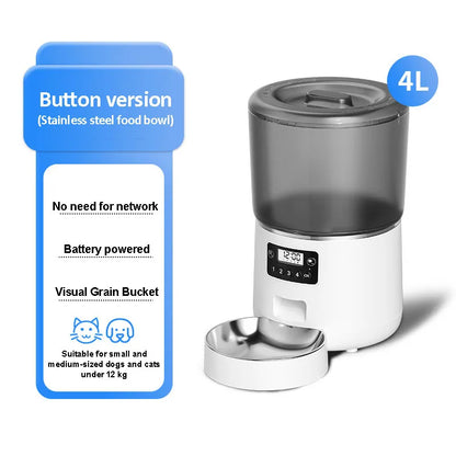 Pet Dog Automatic Feeder 4L Remote APP Timed Quantitative WIFI Intelligent Feeding Machine Cats & Dogs Universal Dog Accessories - AMULET RING STORE